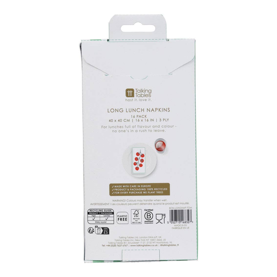 Tomato Long Paper Napkins