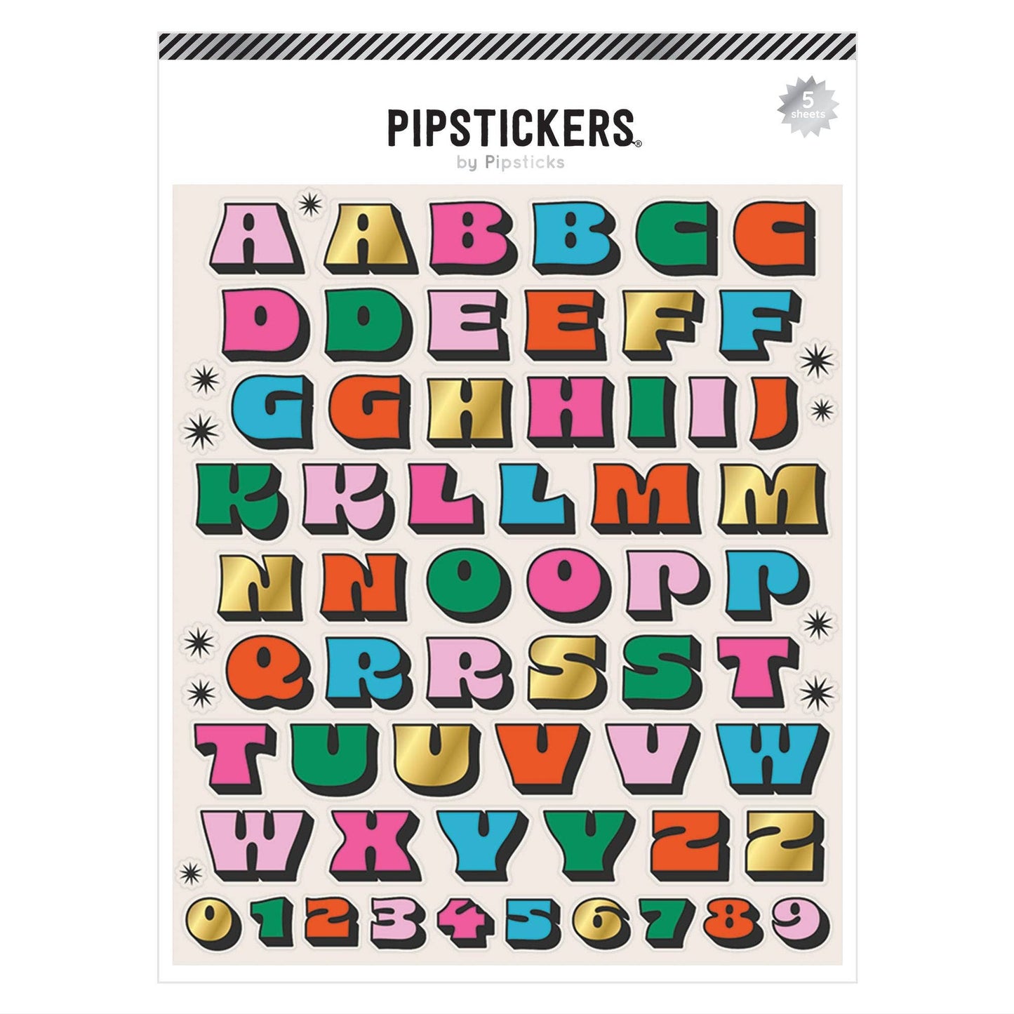 Color Me Retro Big Alphabet Sticker Sheet