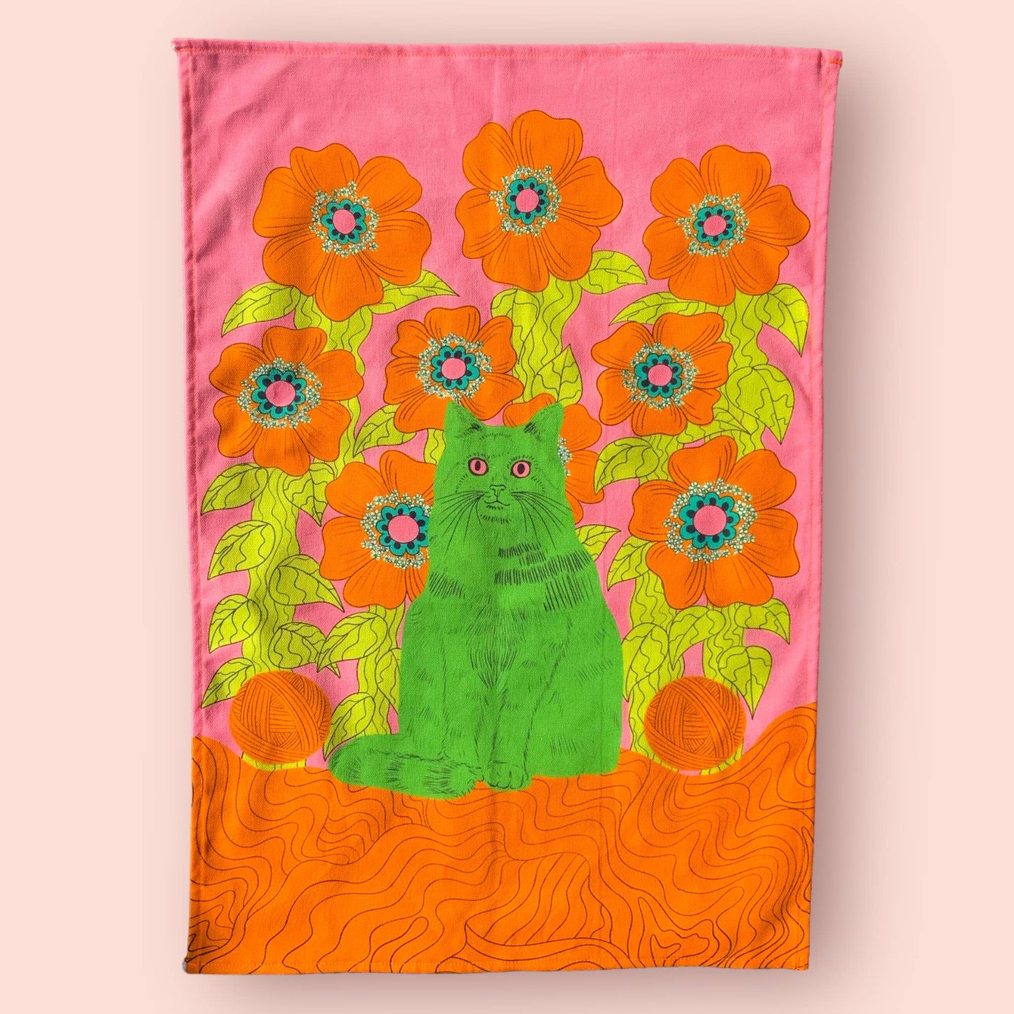 Andy the Cat Tea Towel