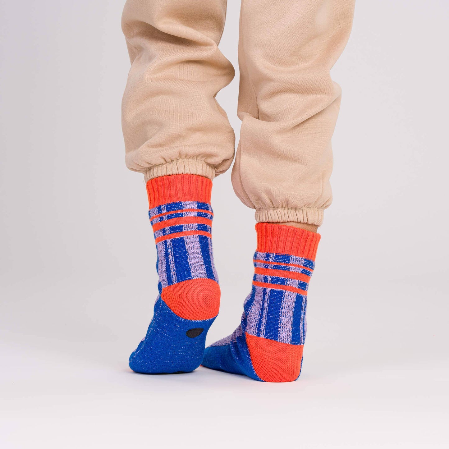 Cobalt Plaid Stripe House Socks