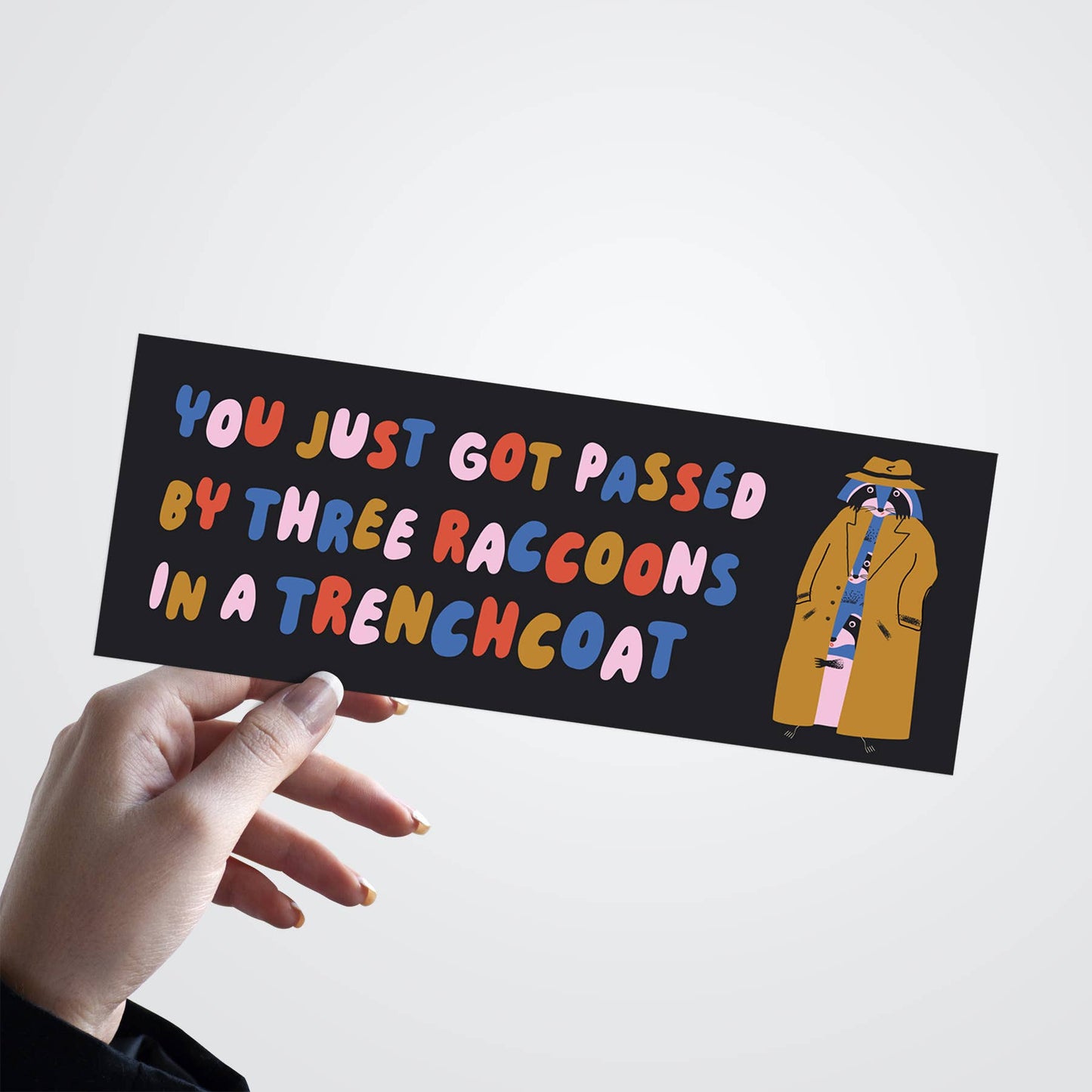 Trenchcoat Raccoons Bumper Sticker