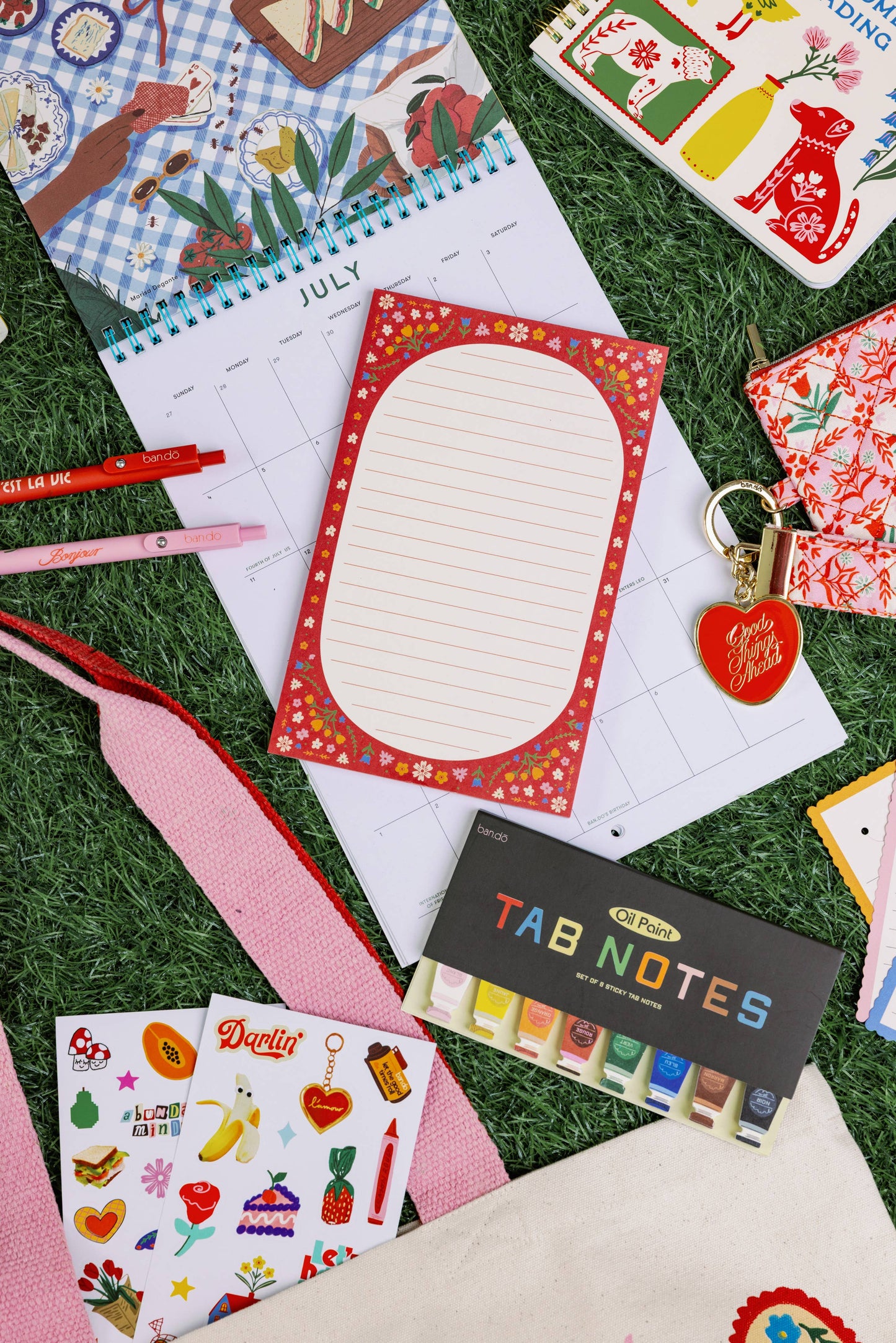 Folk Floral Rough Draft Large Notepad