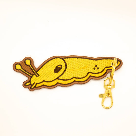 Banana Slug Embroidered Keychain