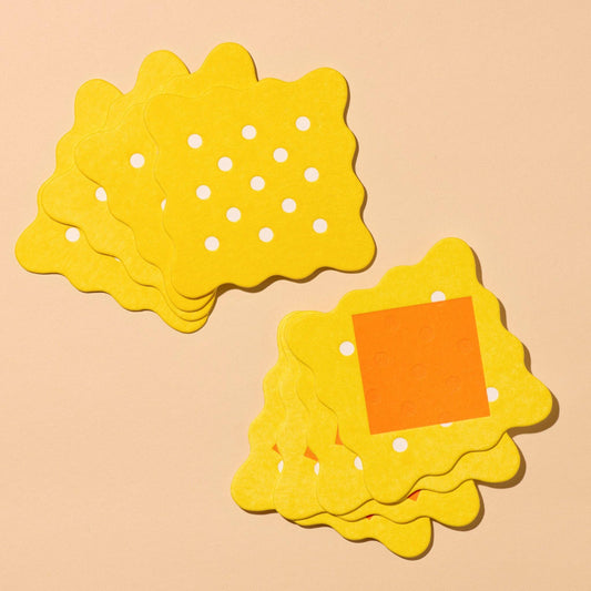 Cheese & Cracker Letterpress Coaster Set