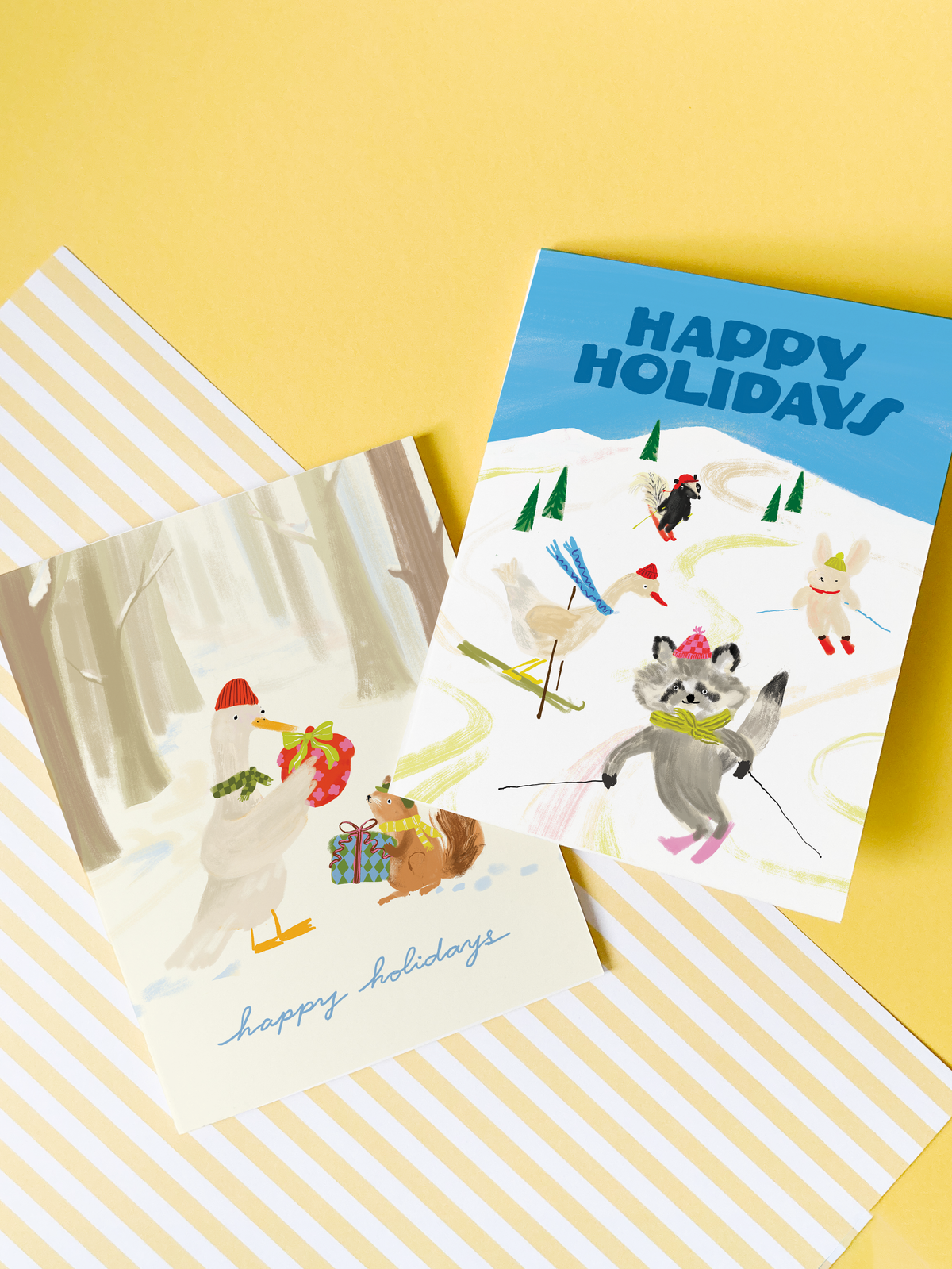 Woodland Ski Slope Holiday Card