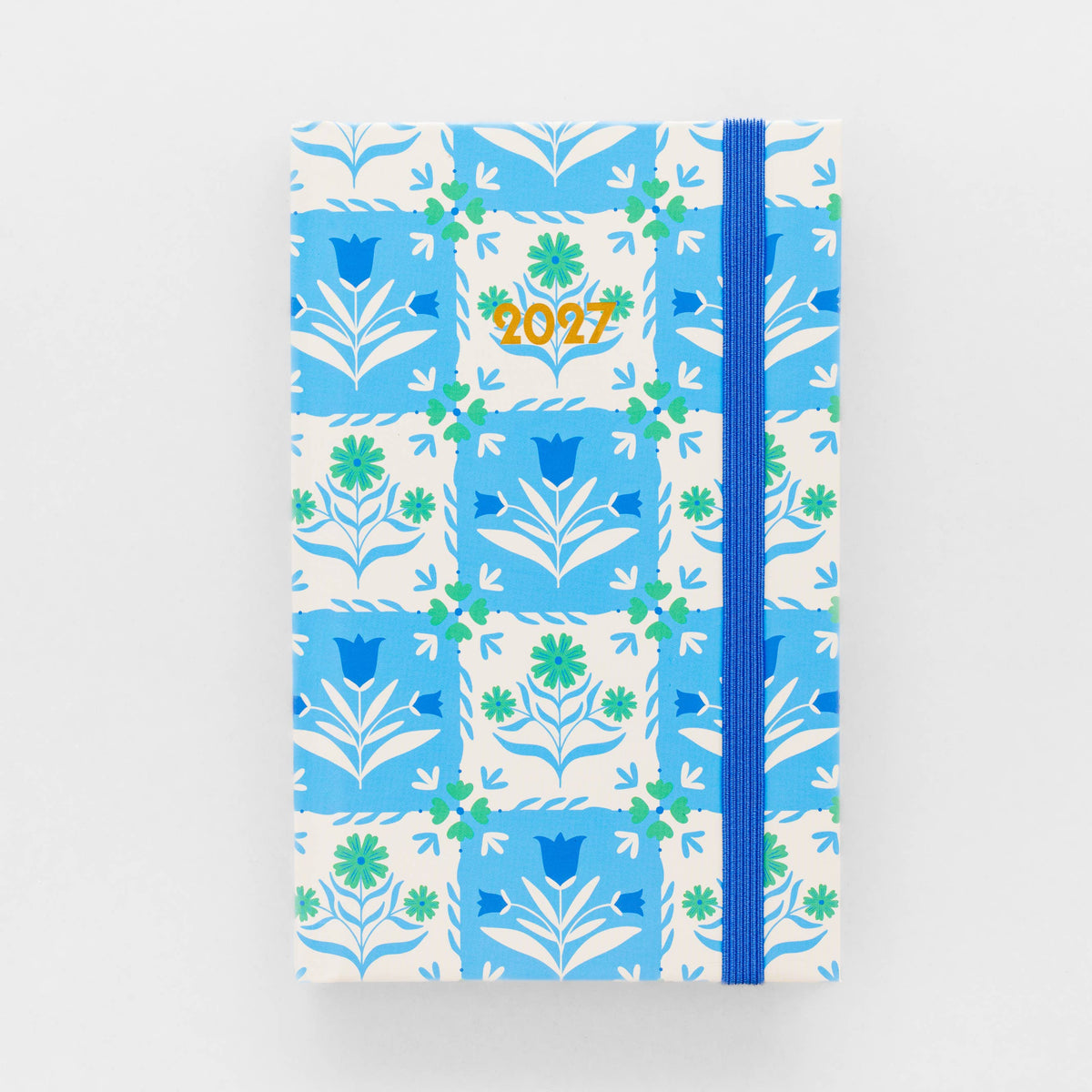 2027 Blue Tile Floral Planner
