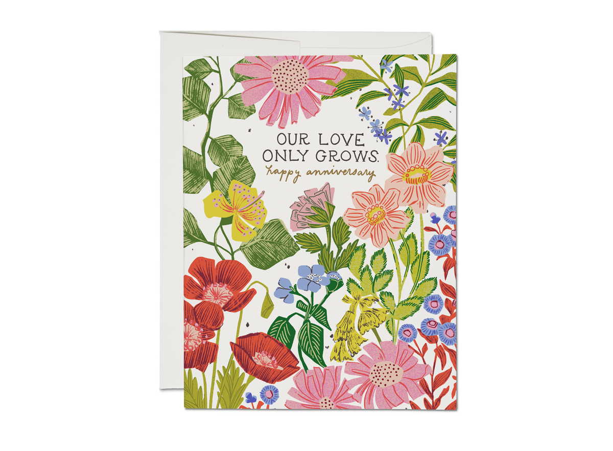Our Love Only Grows Anniversary card