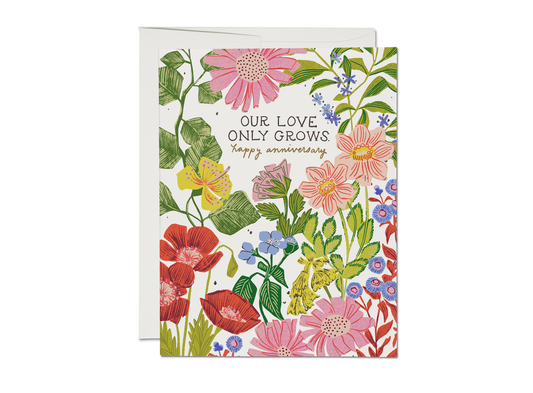 Our Love Only Grows Anniversary card
