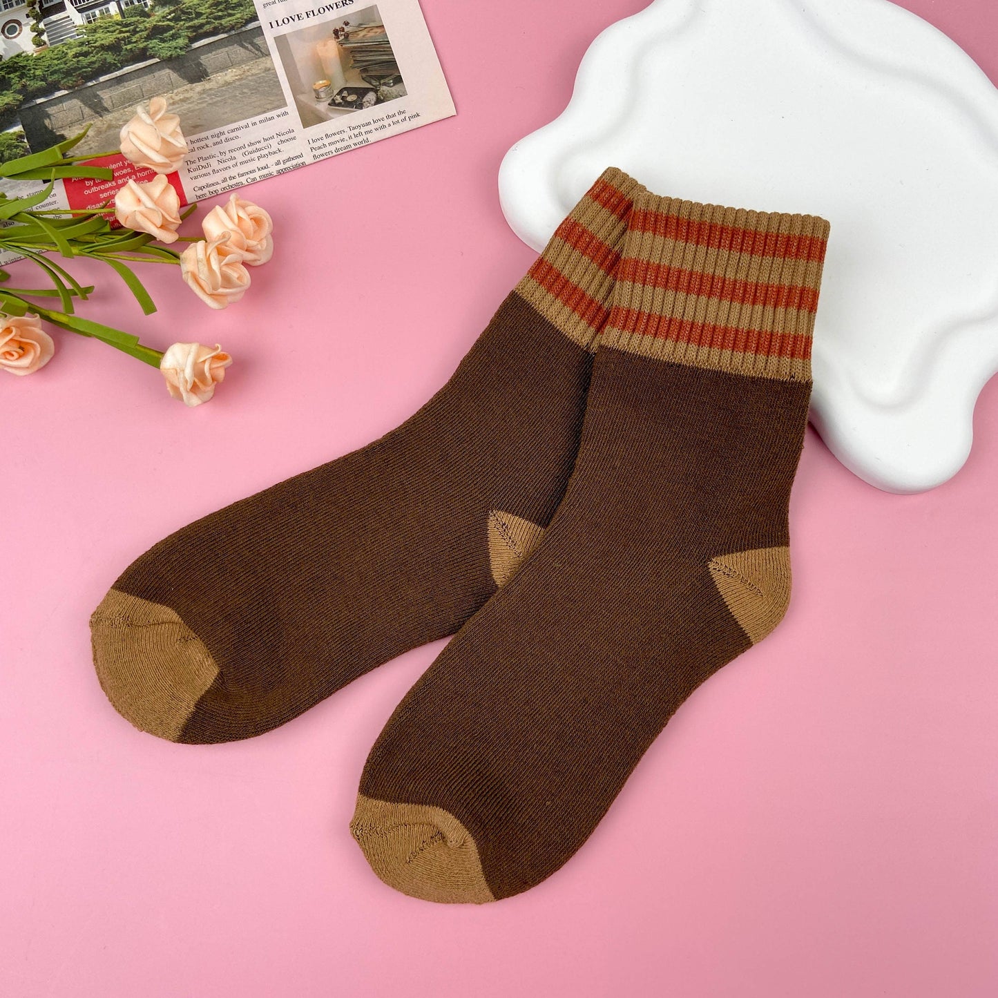 Warm Winter Striped Socks