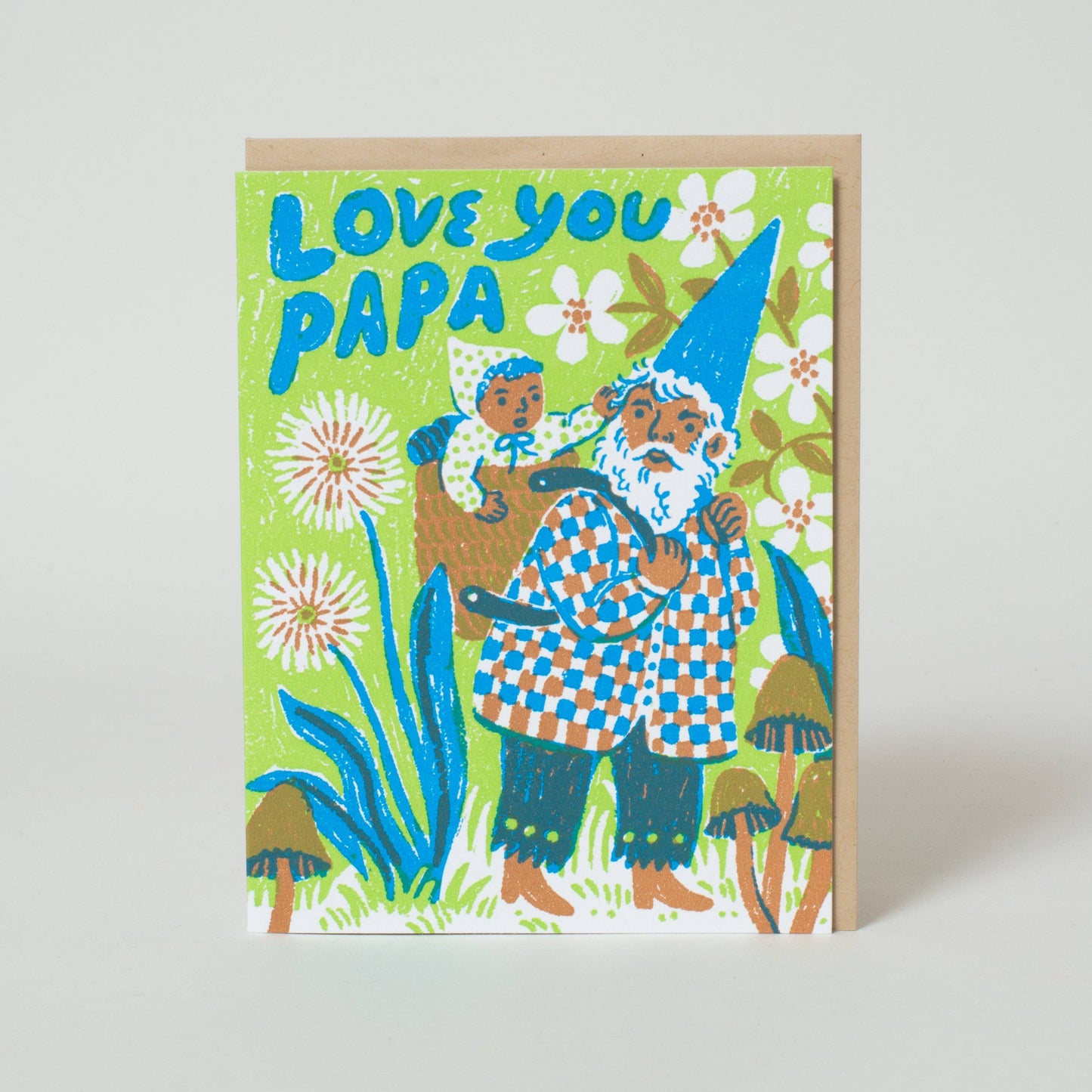Love You Papa Gnome Card - Father's Day card