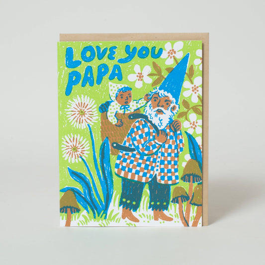 Love You Papa Gnome Card - Father's Day card