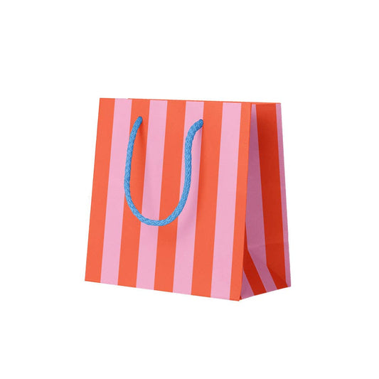Pink Stripe Square Gift Bag