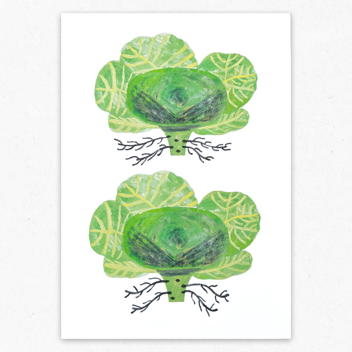 Cabbages Risograph Print