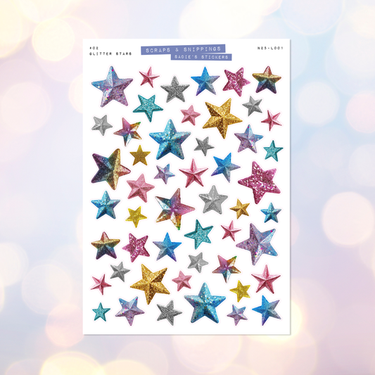 Glitter Stars Deco Sticker Sheet
