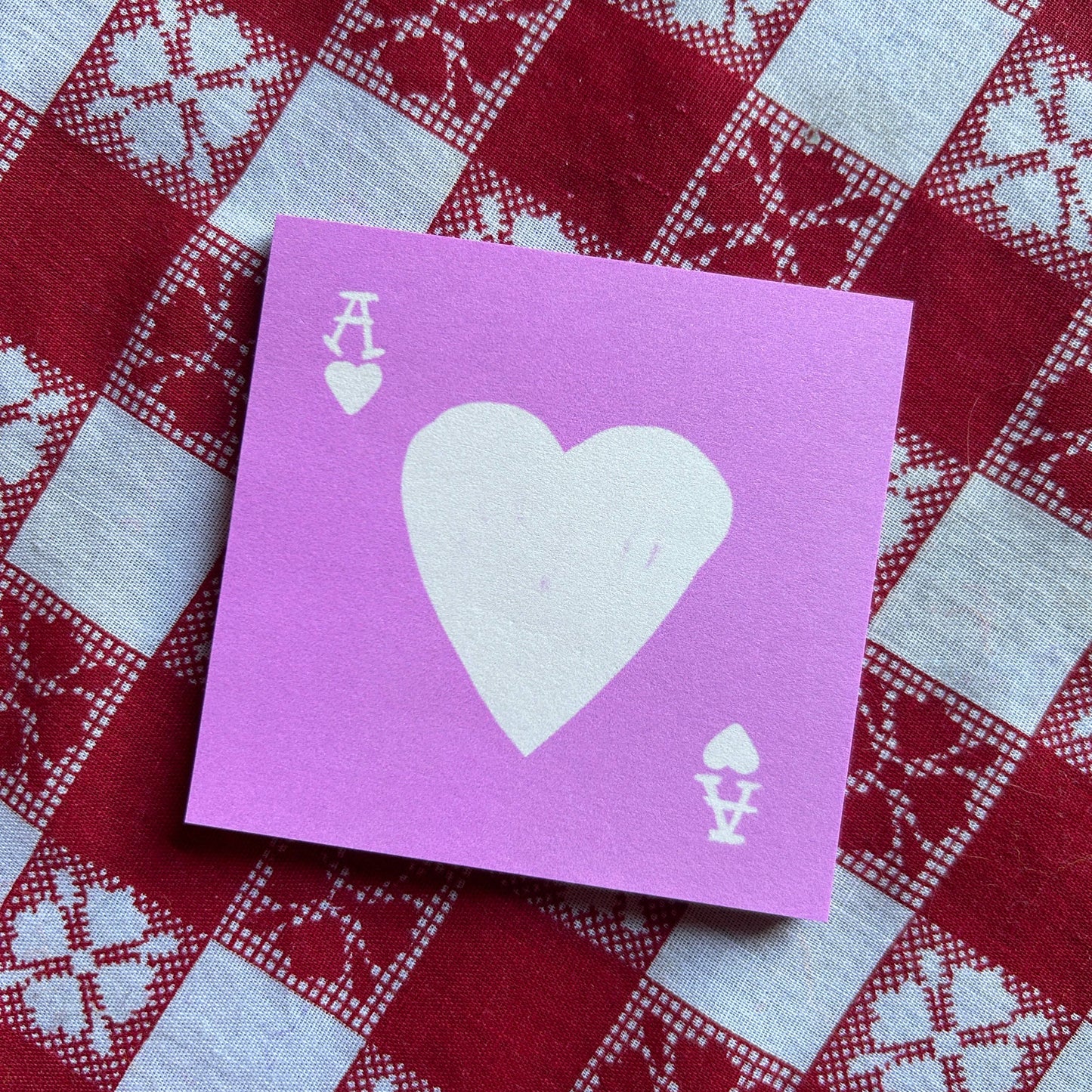 Ace of Hearts Sticky Notepad