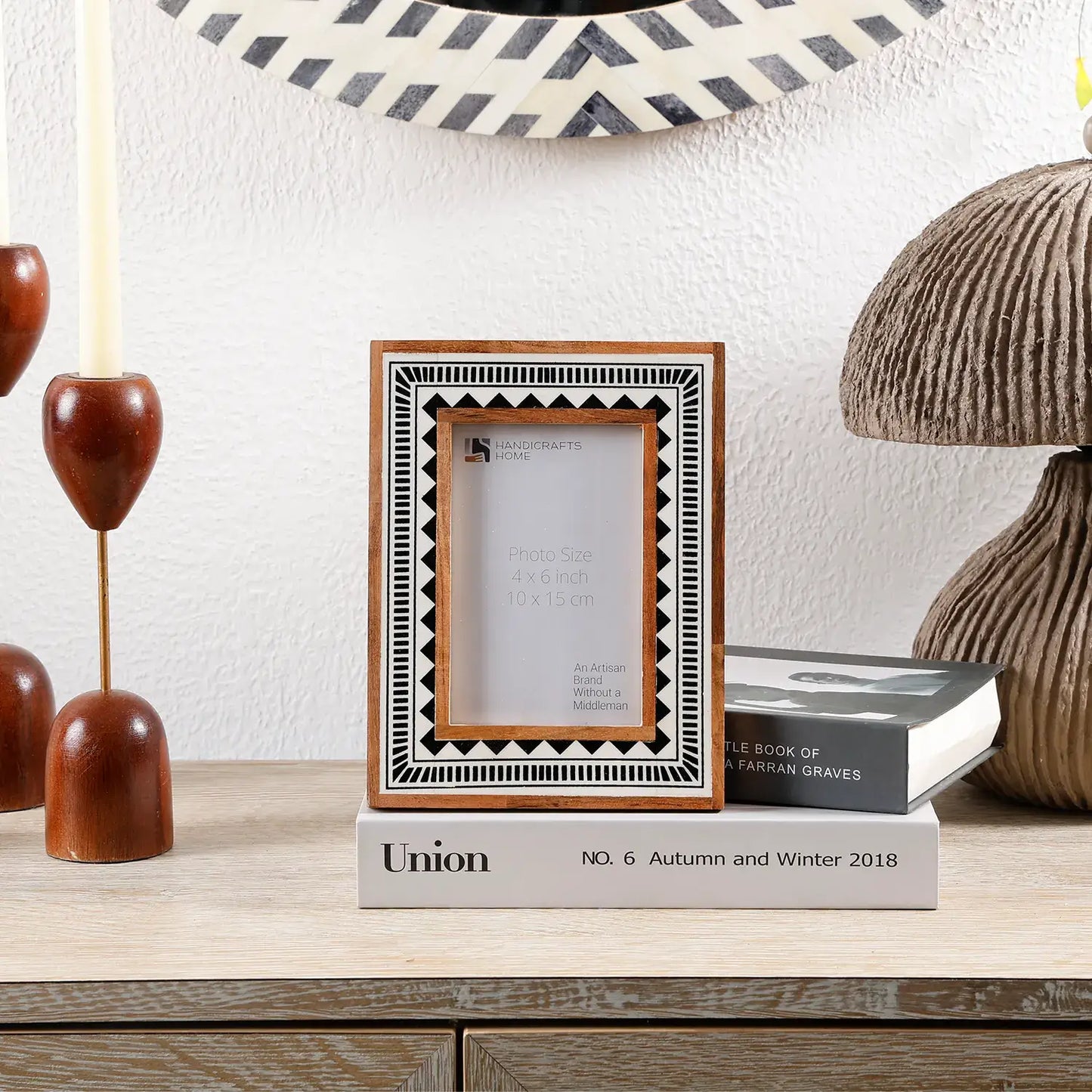 Geometric Wood Resin Inlay Picture Frame
