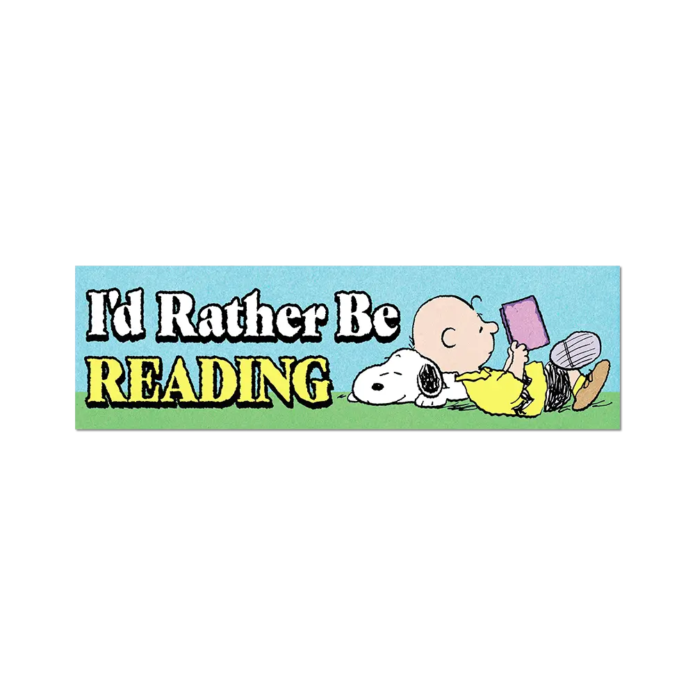 I'd Rather Be Reading Snoopy Bumper Sticker