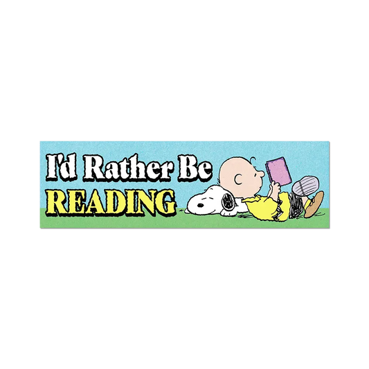 I'd Rather Be Reading Snoopy Bumper Sticker