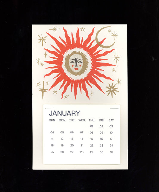 2026 Red Sun Risograph Tear-Off Calendar