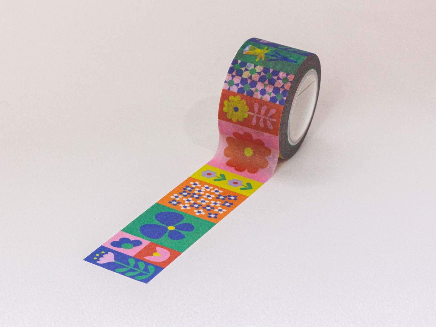 Flowerblock Wide Washi Tape