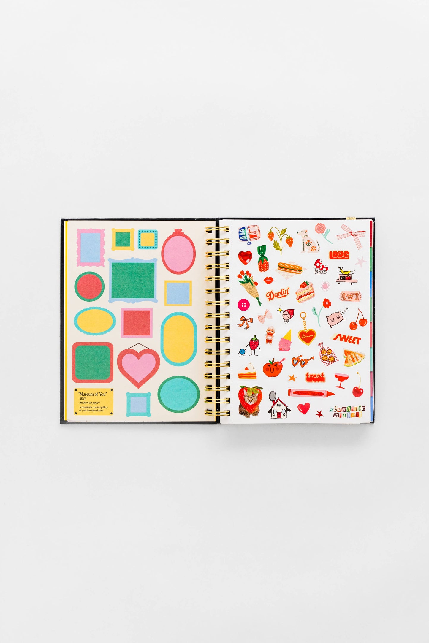 2027 Black Scandinavian Floral Medium Spiral 12 Month Planner