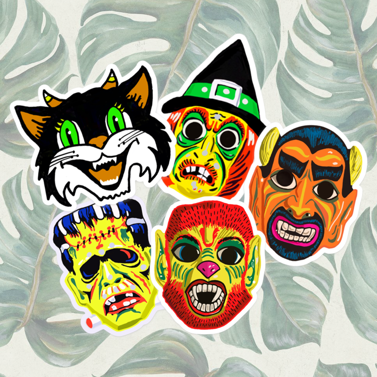 Halloween Mask Sticker Pack