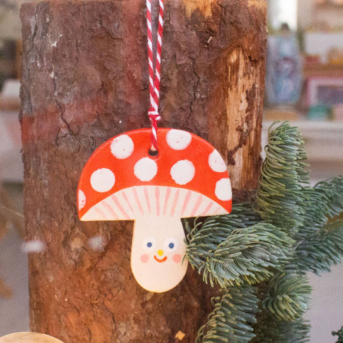 Mushroom Ceramic Ornament