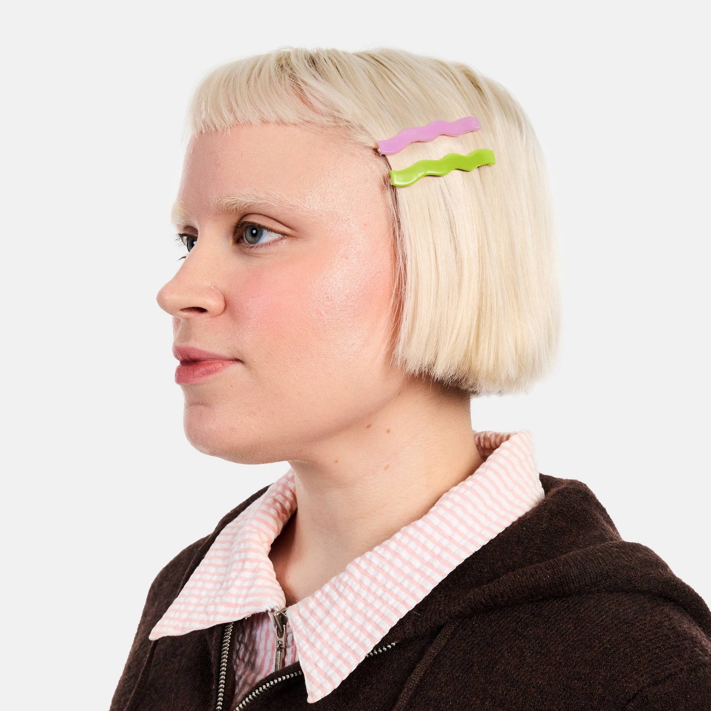 Slides in Wavy Lilac + Lime