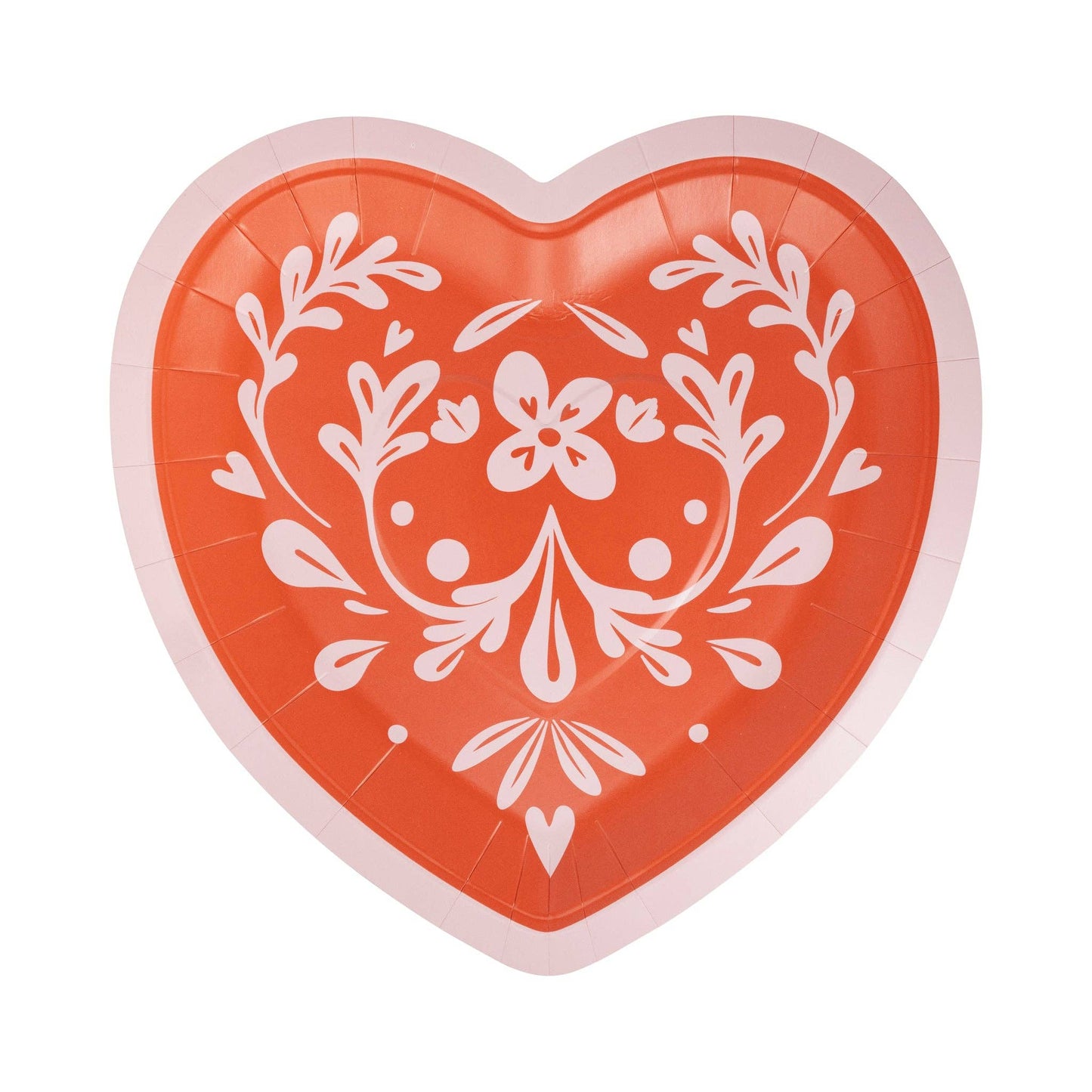 Folk Heart Shaped Plates