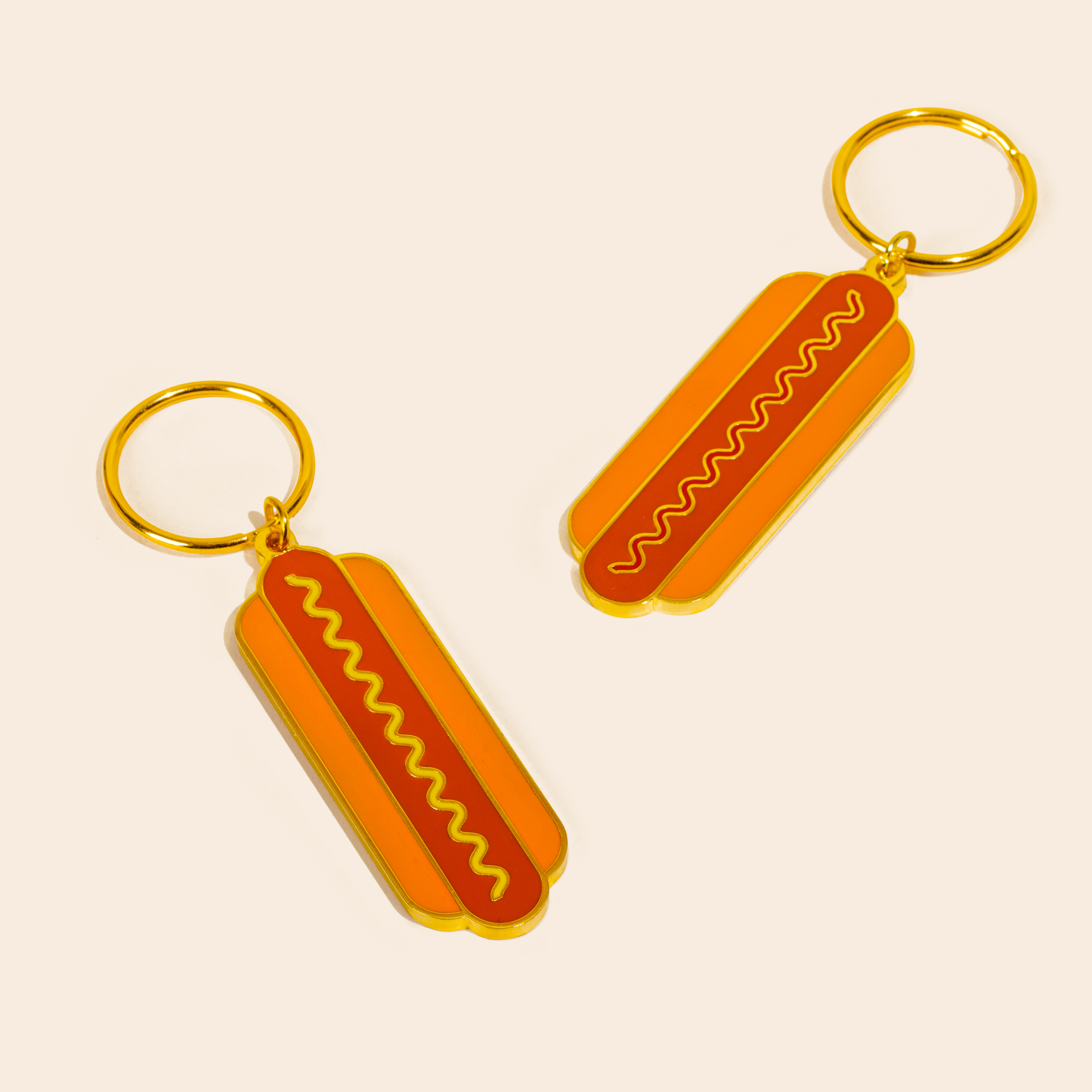 Hot Dog Keychain (double-sided!)