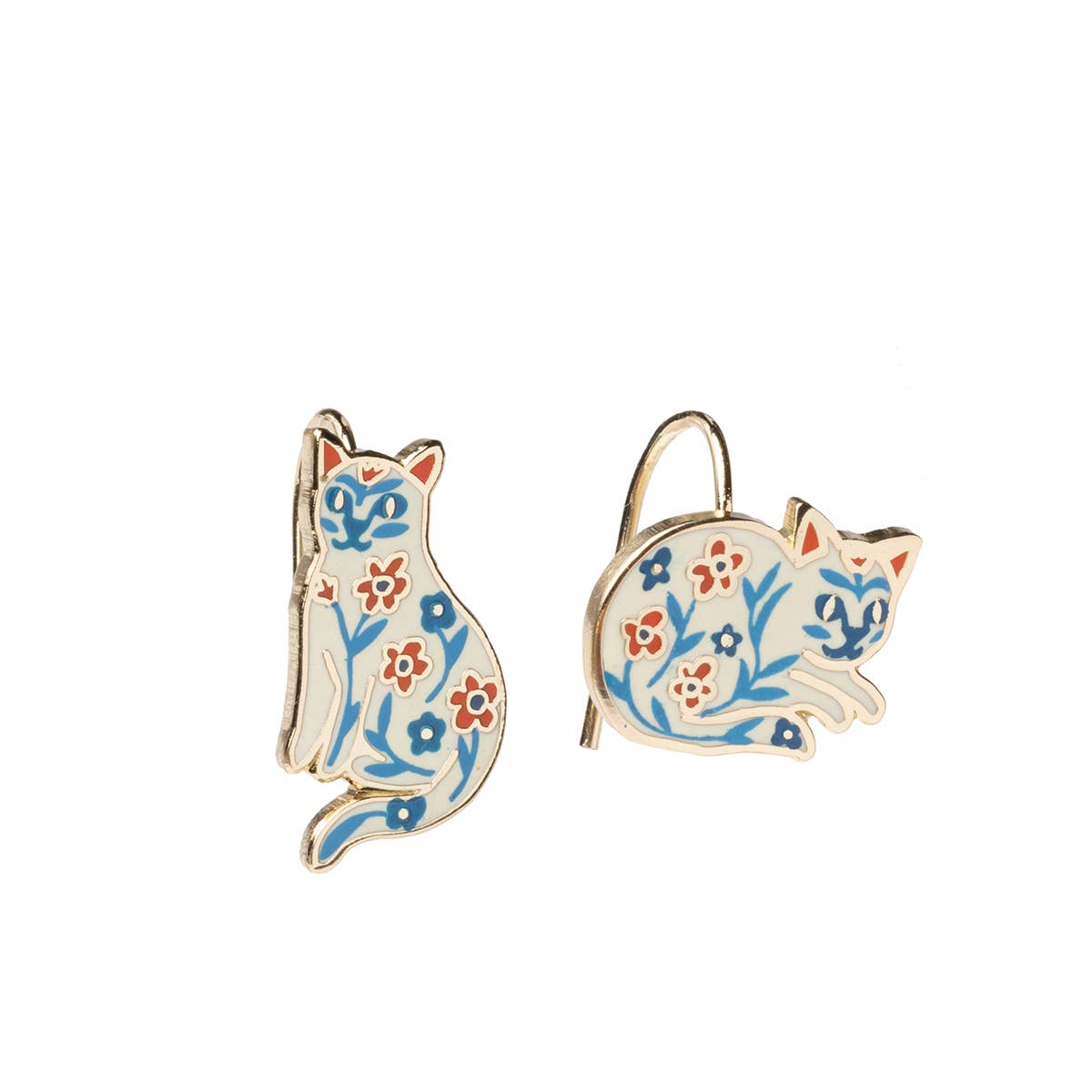 Floral Cats Earrings