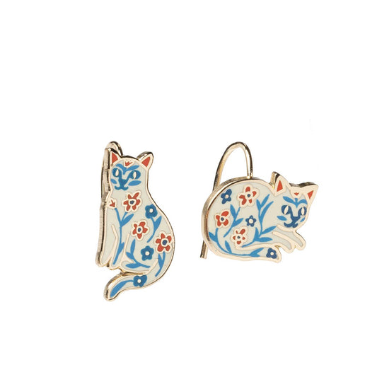 Floral Cats Earrings