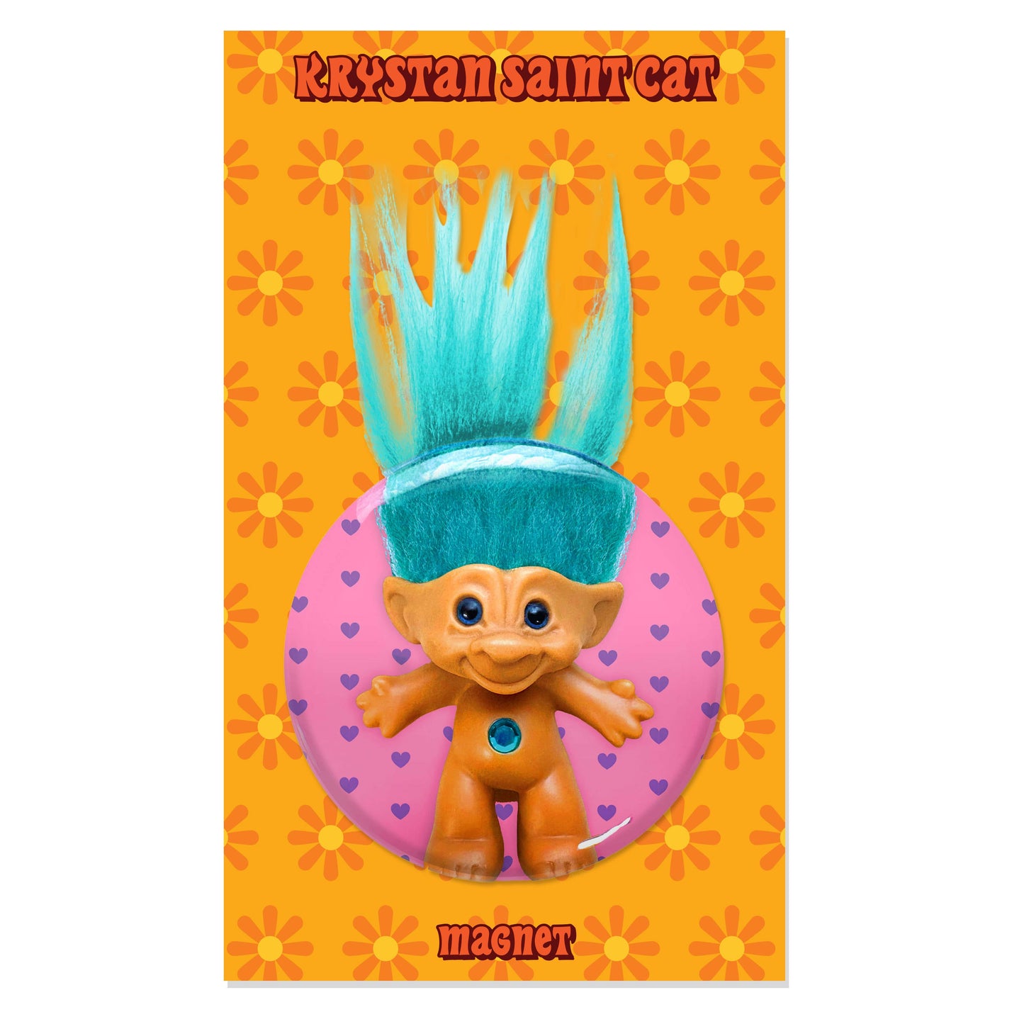 Treasure Troll Blue Hair Magnet