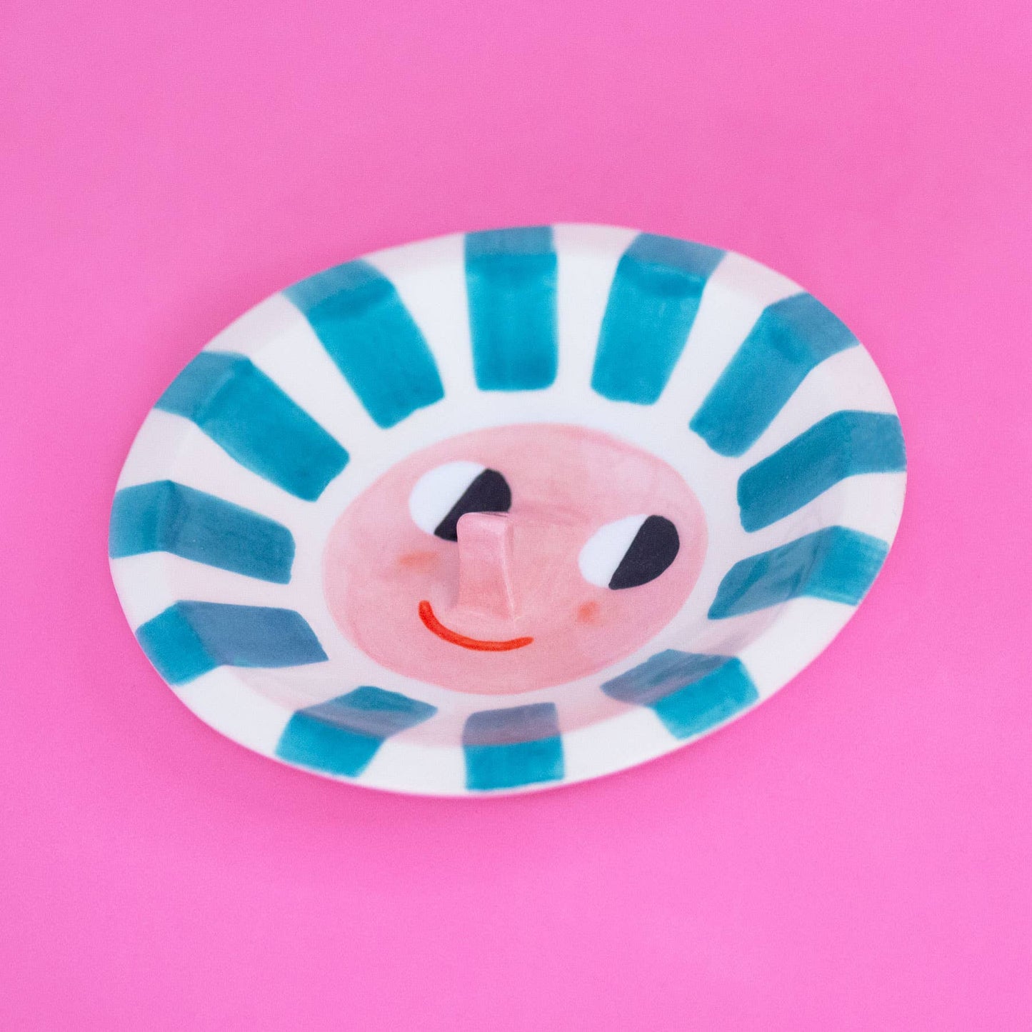 Happy Sun Teal Trinket Dish