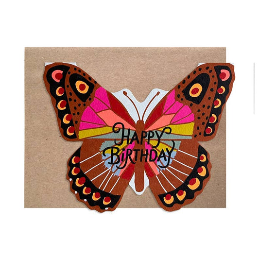 Rainbow Cut Out Butterfly Birthday card