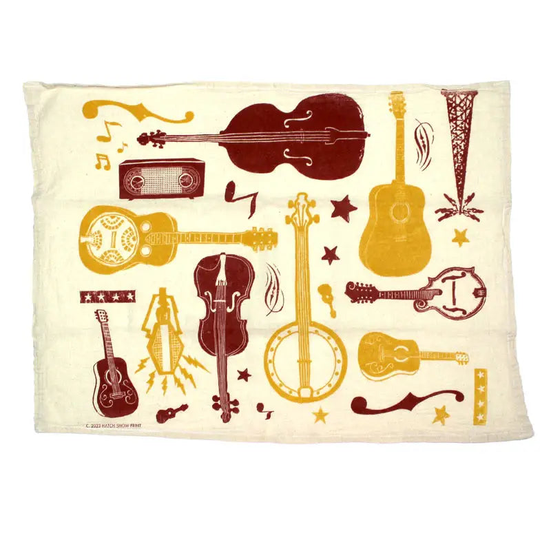 Hatch Show Print Guitar Tea Towel