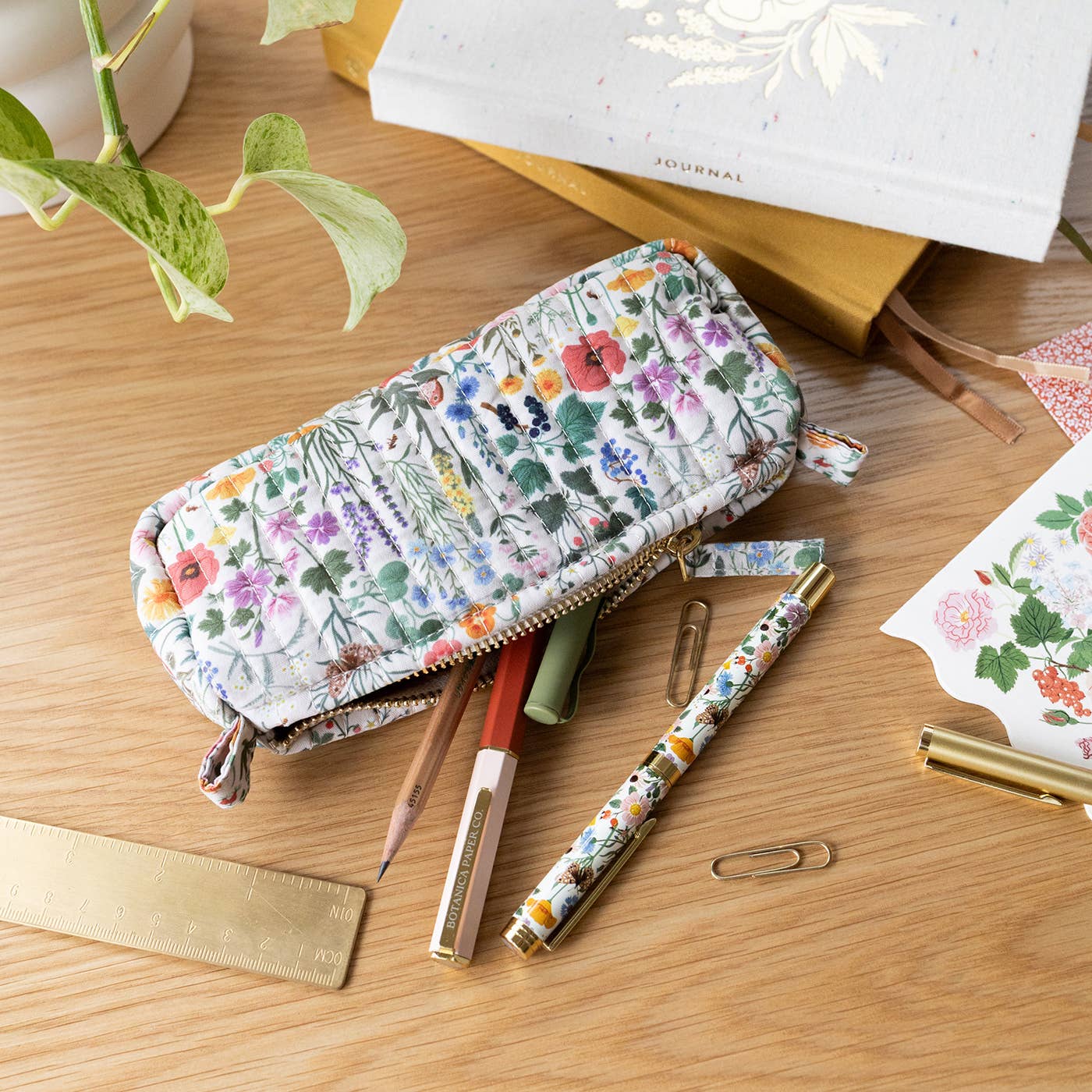 Botanist Quilted Pencil Pouch