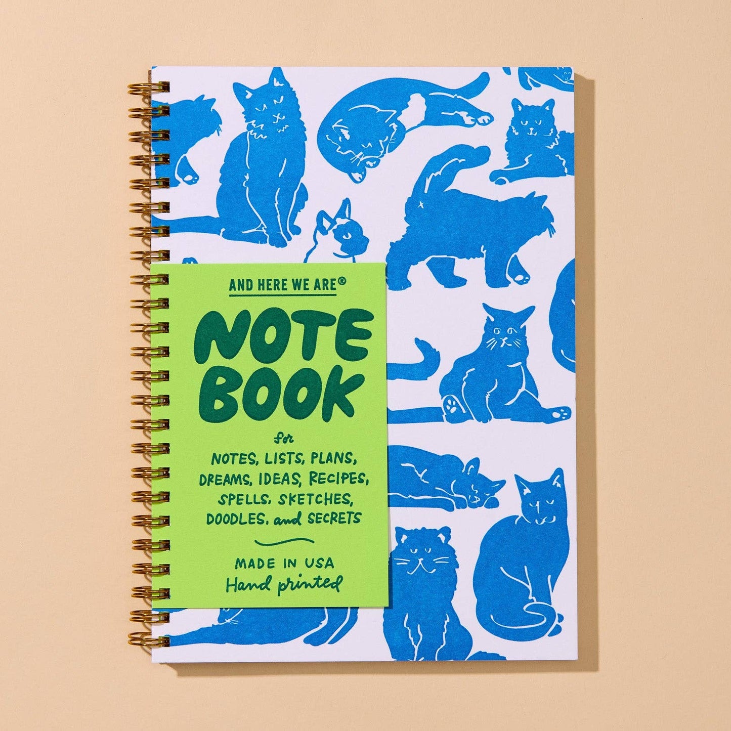Blue Toile Cats Spiral Notebook