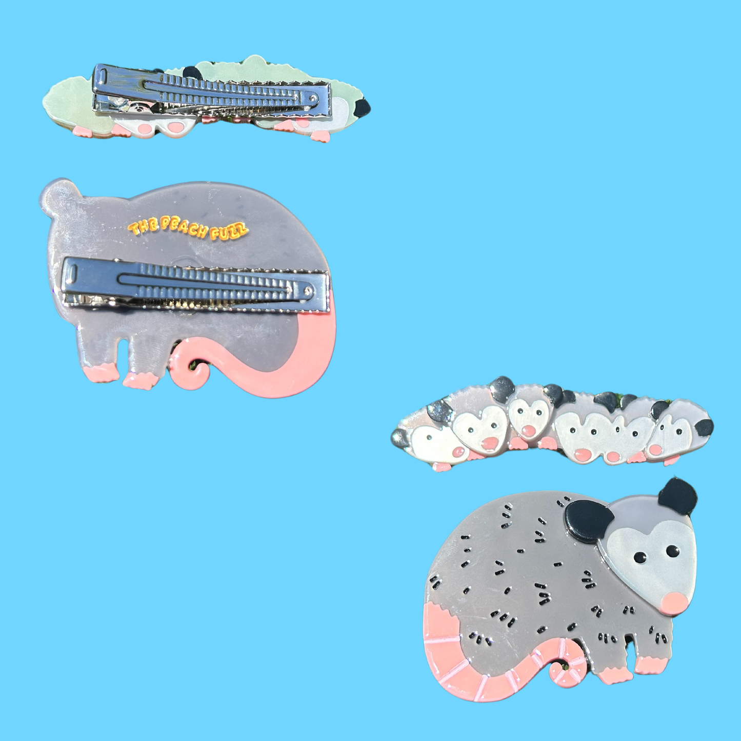 Opossum Family Clip Set