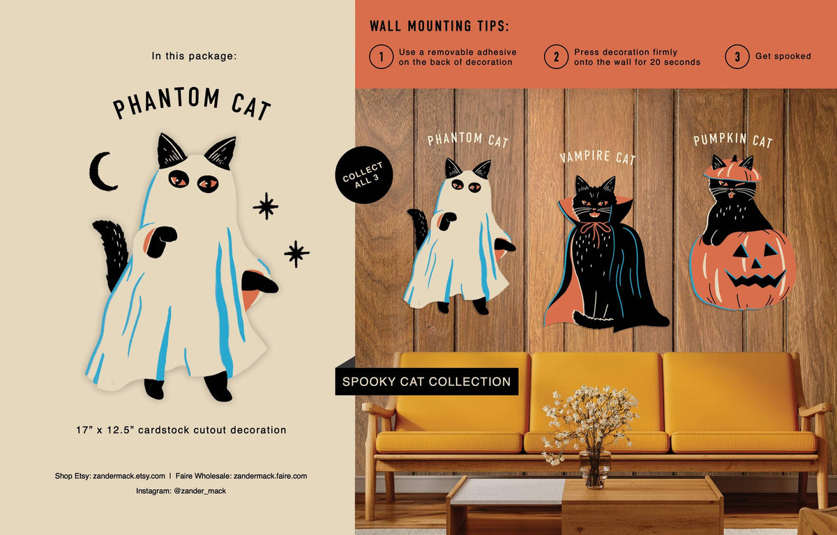 Phantom Cat Cutout Decoration