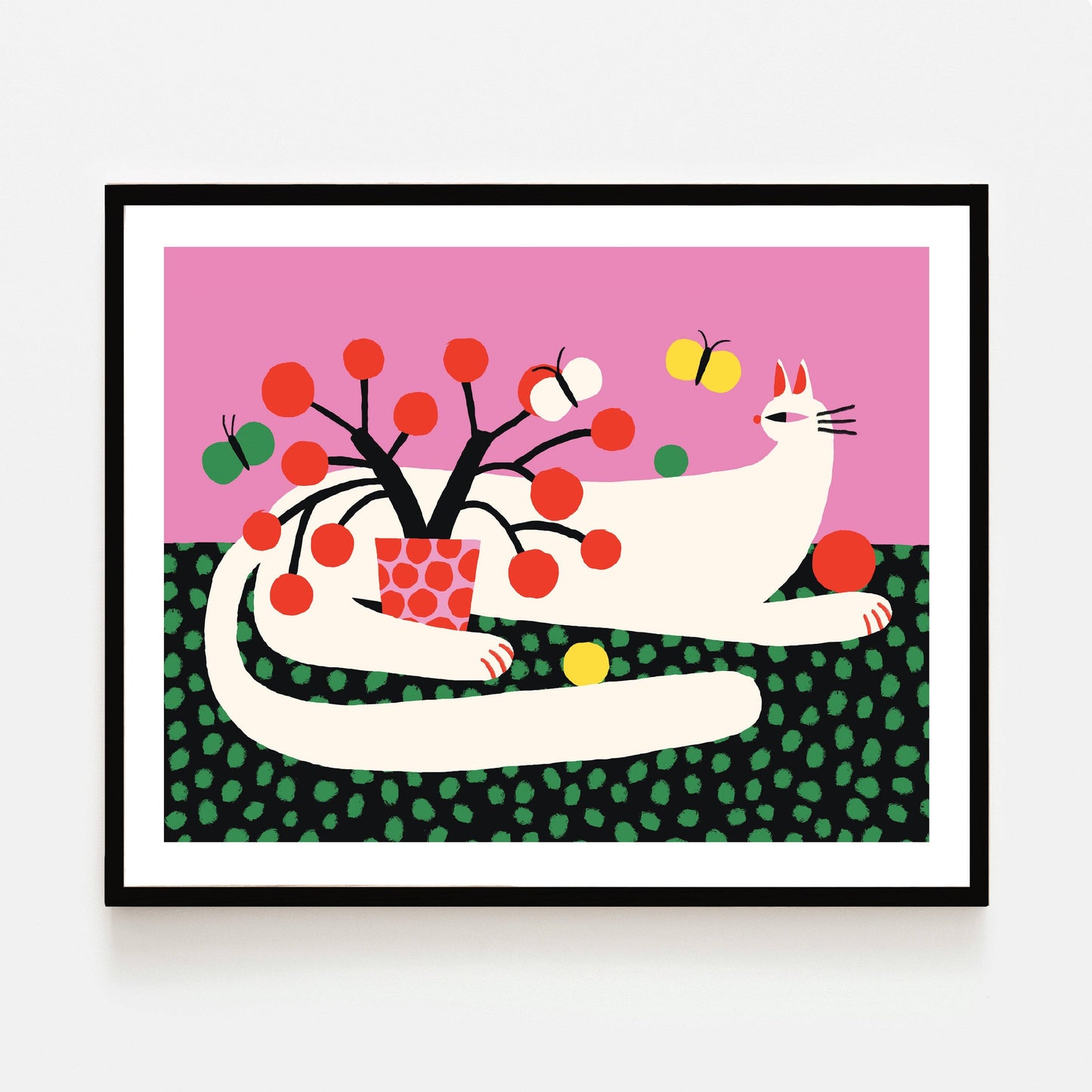 White Cat print