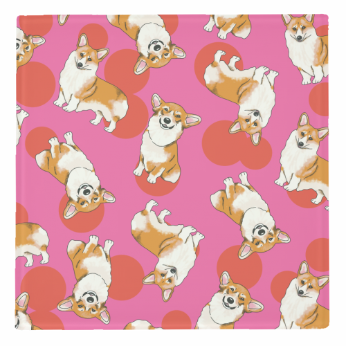 Colorful Corgi Coaster