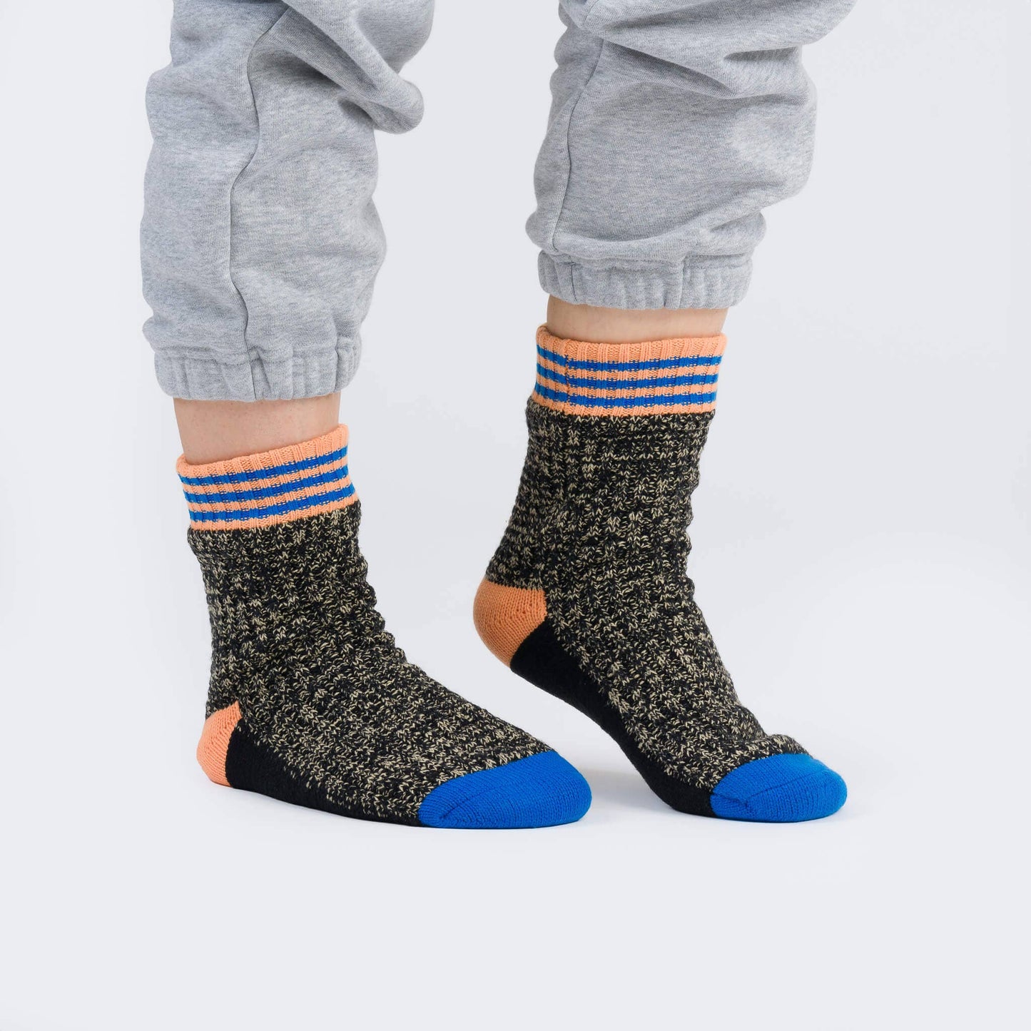 Black Varsity Knit House Socks