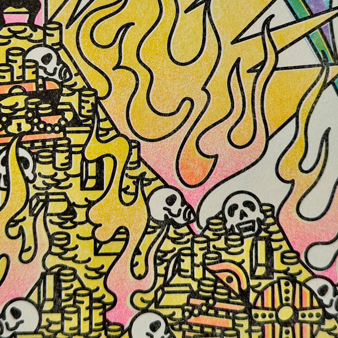 The Mad King Risograph Print