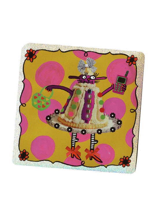 Pudding dress glitter sticker