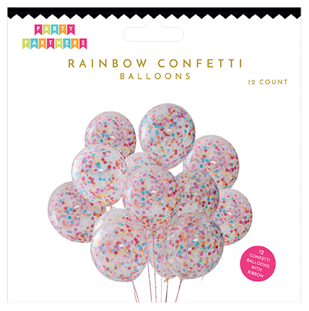 Rainbow Confetti Assorted Balloons