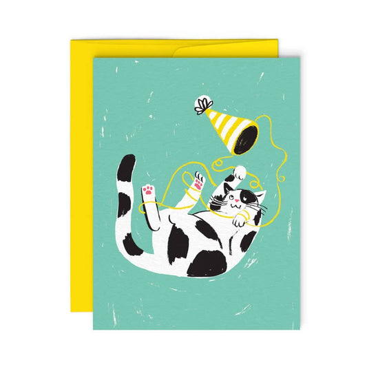 Playful Cat Birthday card
