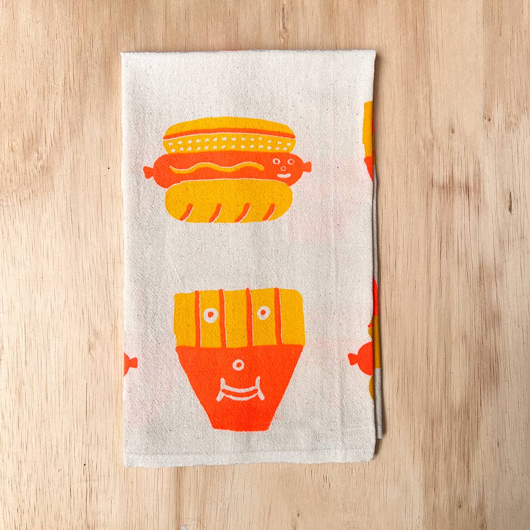 Hot Dog French Fry Tea Towel