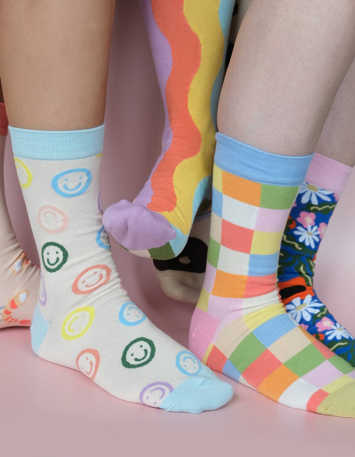 Rainbow Waves Crew Socks