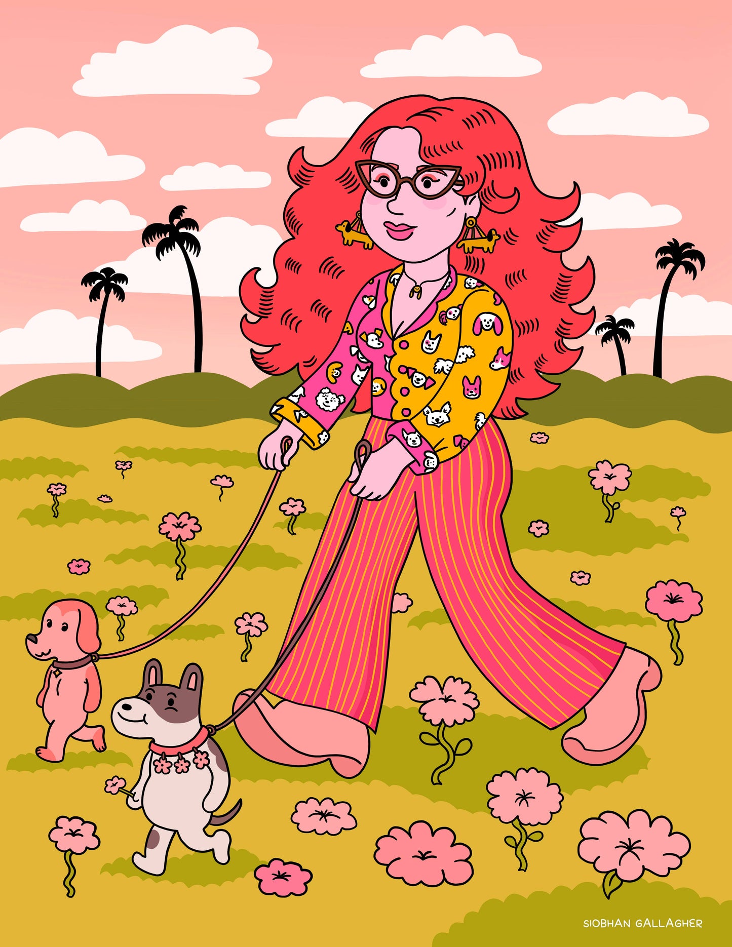 Dog walker print